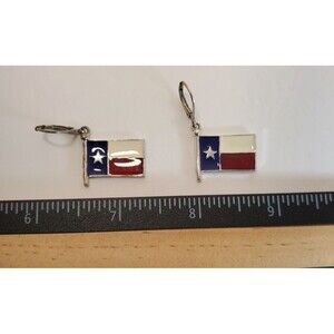 Vintage TEXAS FLAGS Earrings Lonestar State Red White & Blue w/Star